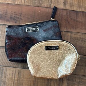 Victoria's Secret Sparkling Gold and Black Pouch Duo